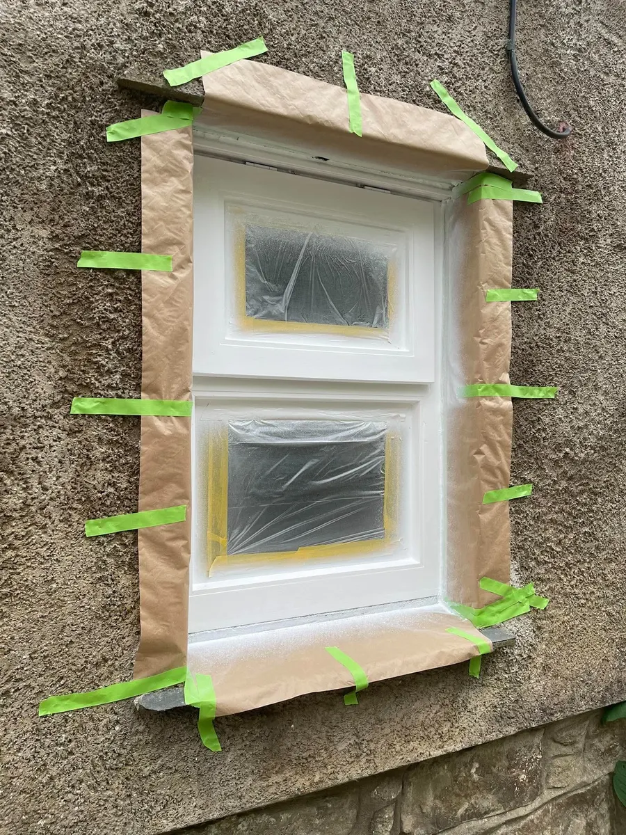 Casement window spraying, St Hilary