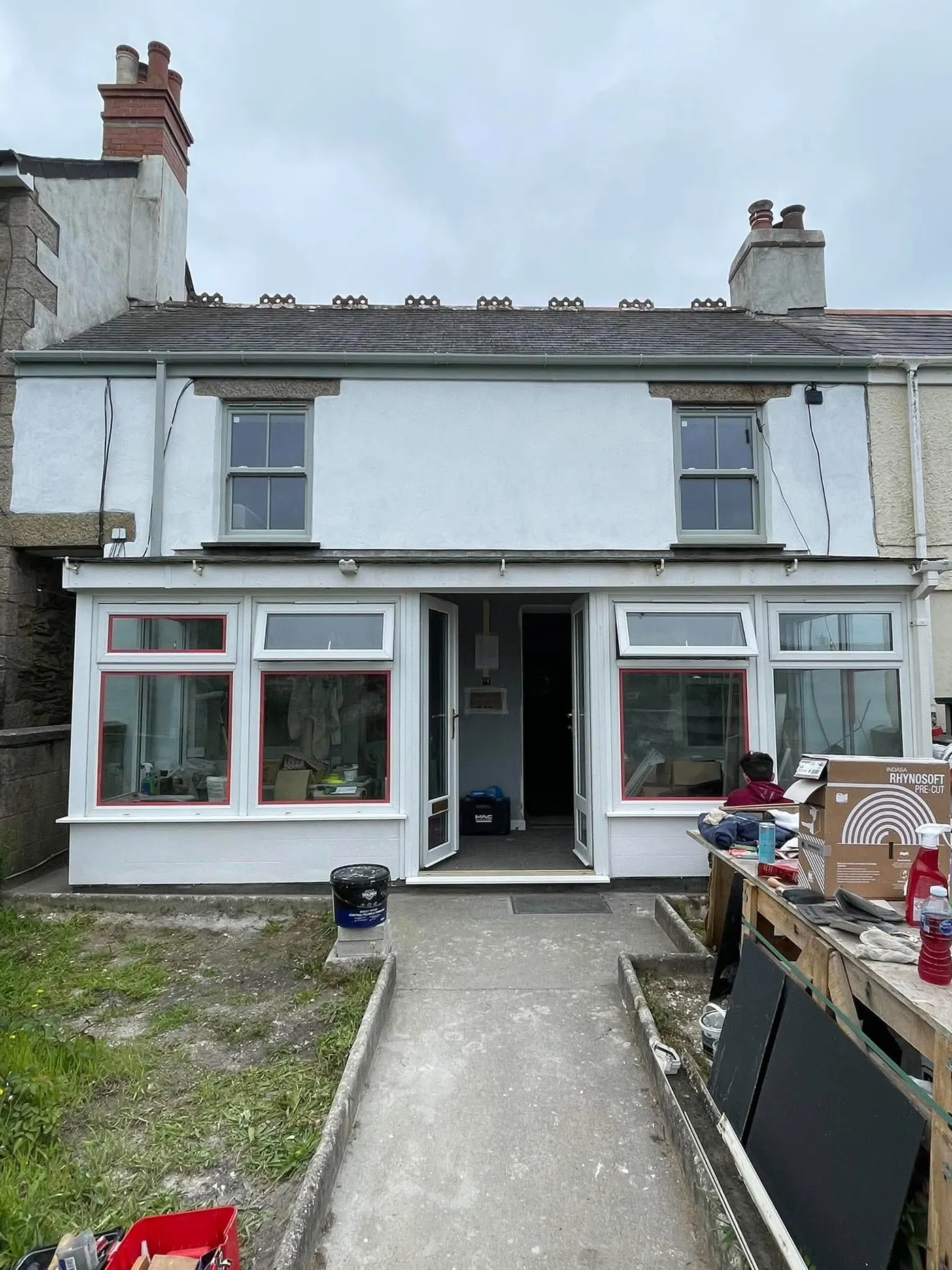Portreath house after a uPVC window and door respray